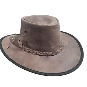 Professional Supplier's Vintage Cowhide <b>Leather</b> Cowgirl <b>Hat</b> Breathable Fishing Outdoor Activity <b>Hat</b> Sun Protection Casual Travel - Product Image 1