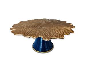 AK Brass Handmade Metal Decorative <b>Cake</b> <b>Stand</b> With <b>White</b> and Brown Antique Finished Stylish Metal <b>Cake</b> <b>Stand</b> For Restaurant - Product Image 2