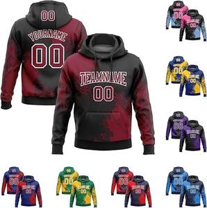 Ajoutez votre propre conception de texte personnalisé personnalisé avant et arrière sweat à capuche 360gsmPullover hommes en vrac grande taille sweats à capuche OEM ODM - Product Image 5