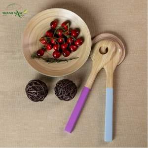 Cuillères à dîner et à salade classiques en bambou plaqué or rose - Durables, écologiques, capacité de 10 ml, ustensiles de cuisine - Product Image 4