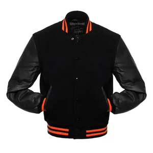 Dernière qualité Veste universitaire unisexe Logo vierge personnalisé de haute qualité 100% coton Broderie décontractée Blouson universitaire bombardier personnalisé - Product Image 2