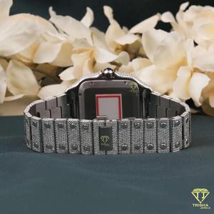 Reloj de plata moderno con diamantes cultivados en laboratorio, reloj de moda de lujo, duradero, elegante, cómodo, uso diario a la venta - Product Image 3
