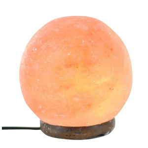 Lampe de sel de l'Himalaya en forme de globe sur base en marbre, lampe de sel de roche naturelle de forme sphérique, lampe sphérique rose artisanale, veilleuse, cadeau - Product Image 4