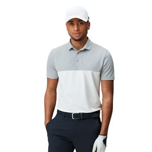 Alta calidad verano moda hombres para Polo camiseta precio al por mayor manga corta Color bloque Casual alta calidad lienzo sólido - Product Image 1