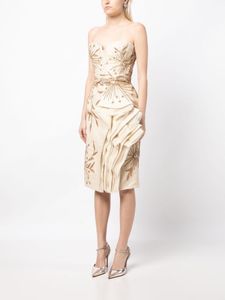 Vestido largo de diseñador para mujer, súper elegante, color pastel, cristal antiestático, sólido para noche, graduación, cóctel, logotipo frontal Natural - Product Image 5