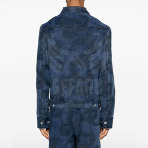 Conception unique Veste en jean pour hommes, imprimée sur mesure, couleur unie, vêtements Apaprel, veste d'hiver en jean - Product Image 3