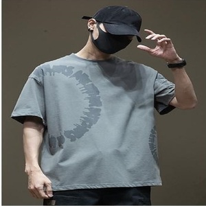 Nouvel arrivage T-shirt uni décontracté de coupe ample durable en taille libre T-shirt surdimensionné personnalisé en coton T-shirt confortable d'été et de printemps - Product Image 5