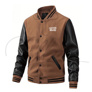 Veste universitaire pour homme personnalisée 2026, taille plus, coupe-vent, logo frontal, doublure en laine, matériaux de haute qualité - Product Image 1