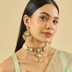 Kundan Necklace 183321 Elegant <b>Wedding</b> <b>Accessory</b> - Product Image 1