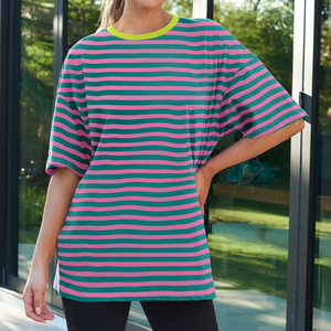 Camiseta ajustada para chica adulta al por mayor, ropa de calle personalizada, camiseta de mujer de algodón de gran tamaño con hombros caídos - Product Image 2