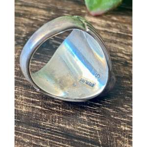 Navajo Handmade Kingman <b>Turquoise</b> Sterling Silver Statement <b>Ring</b> Size 10.5 - Product Image 5