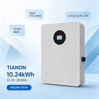 Batterie hybride intelligente à écran tactile LiFePO4 25,6V 200Ah 5kWh avec BMS intelligent, montage en rack, IP21, compatible CANbus, pour usage domestique