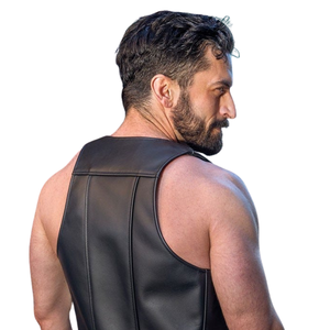 Chaleco de Cuero Negro Premium con Hebillas Gruesas para un Estilo Moderno y Elegante - Product Image 6