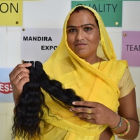 Extensions de cheveux humains indiens vierges Remy, double trame, ondulés, sans perte, cuticules alignées, noir naturel, texture crépue