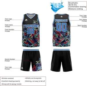 ชุดเครื่องแบบบาสเก็ตบอลของผู้ชายกางเกงขาสั้นฤดูร้อนพิมพ์ลายตามมาตรฐาน bsci - Product Image 4