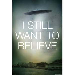 Modern UFO <b>Poster</b>-'I Still Want to Believe' Durable Paper Wall Art - Product Image 1