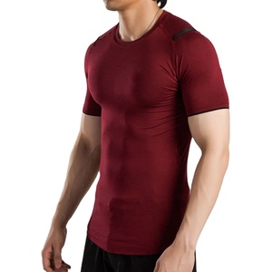 Nueva Camiseta de Compresión, Corte Ajustado, 100% Algodón, Transpirable, Ecológica, Deportiva, Elástica, Color Sólido, para Fisicoculturismo y Gimnasio - Product Image 4