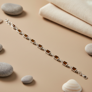 Art Palace Tiger's Eye <b>Cuff</b> <b>Bracelet</b> 925 <b>Silver</b> Plated Geometric Bezel Setting Unisex Classic Style Jewelry Gift From Rajasthan - Product Image 3