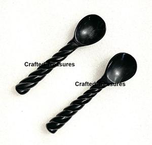 Cuchara de Té de Resina Transparente de Lujo con Destellos Dorados para el Desayuno, Vajilla, Utensilios de Cocina, Juego de 2 Cucharas para Servir al Mejor Precio - Product Image 6