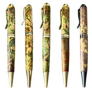Aquamarine Collection: Luxury Handmade 0.7mm Stabilized Wood Ballpoint <b>Pen</b> Green-Red-<b>Blue</b> Resin Body Business Gift Souvenir <b>Pen</b> - Product Image 1