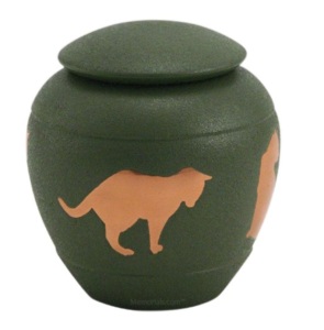 Urnes Odyssey en laiton bleu pour animaux de compagnie pour la maison funéraire Urnes de crémation Odyssey avec urne de crémation en métal à rayures en étain avec conception animale - Product Image 2