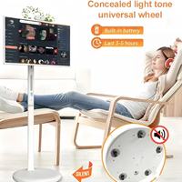Android yeni Trend taşınabilir kapalı hareketli dönebilir Wifi Blueteeth dokunmatik ekran Bestie stant TV Android 32 inç 4k akıllı TV