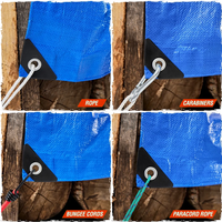 Bâche de protection pour marchandises en PE durable, résistante aux intempéries, avec œillets métalliques pour la protection des marchandises en entrepôt et en transport