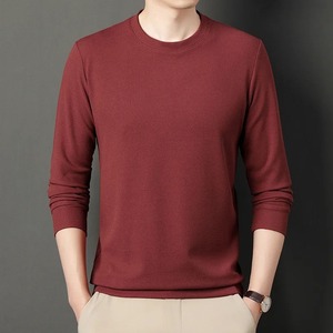 <b>Men's</b> Spring Autumn New <b>Stretch</b> Short Sleeve T-<b>shirt</b> Simple Fashionable Casual Versatile Neck Underlay Front Logo 100% Cotton - Product Image 6