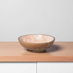 Indian Handcrafted Mango Wood Beautiful Enamel Coating Serving Bowl Decorative Wooden Bowl <b>Used</b> for Decoration and Dining - Product Image 1