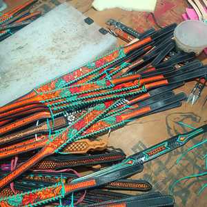 Collier de chien en cuir de vache fabriqué à la main avec un design floral usiné à la main Top fabricant indien personnalisé toutes les tailles disponibles - Product Image 6