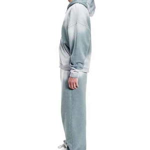 High Quality Rhinestones Acid Wash <b>Flare</b> <b>Sweatpants</b> Zip up Hoodie 2 Piece Set Unisex Rhinestone Vintage Acid Wash Men Tracksuit - Product Image 3