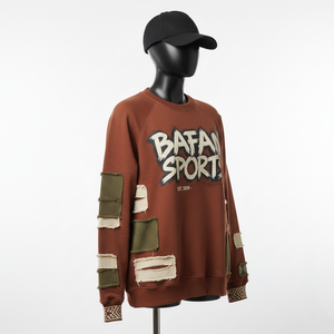 เสื้อสเวตเชิ้ตผู้หญิง ผ้าฝ้ายนุ่ม ฟลีซ 300 GSM สีเอิร์ธโทน แต่งแผ่นปะ แอพพลิเค โลโก้สั่งทำ เสื้อสเวตเชิ้ตผู้หญิงระบายอากาศได้ดี - Product Image 4