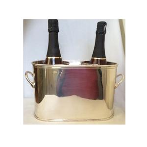 Refroidisseur à vin en métal finition étain antique, refroidisseur à 2 bouteilles, design en relief, refroidisseur à vin de luxe - Product Image 5