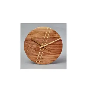 Reloj de pared de madera más vendido redondeado y reloj de pared de color de madera natural 100% forma redonda y precio al por mayor