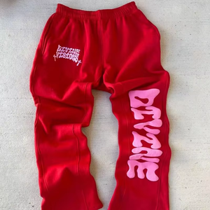 Nouveau pantalon pour hommes personnalisé lavé bouffée impression Streetwear pantalons de survêtement 100% coton français éponge Baggy hommes pantalon pantalons de survêtement Joggers - Product Image 2