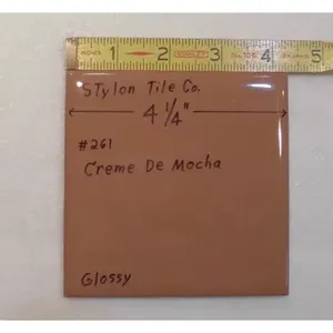 Stylon Co. New Old Stock 1PC Creme De Mocha 4-1/4 \ "Baldosa de cerámica brillante para piso Pared Dormitorio Sala de estar Azulejos interiores Uso - Product Image 1