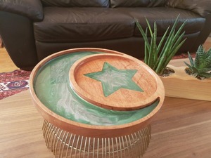 Bandeja de diseño de Luna y estrella con acabado elegante, perfecta para Ramadán, Iftar, dátiles, dulces y decoración festiva de mesa - Product Image 3