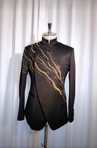 Ventes en gros 2025 Nouveaux manteaux pour femmes en denim à manches longues, brodés à la main, luxueux, décontractés, avec des perles et des diamants - Product Image 4