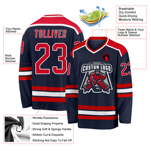 Jersey de hockey sobre hielo transpirable de moda de alta calidad Jersey en blanco de equipo personalizado con precio razonable Todos Los tamaños disponibles Servicio OEM - Product Image 3
