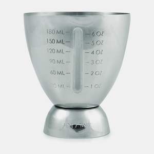 Double doseur en acier inoxydable avec sphère en bois de noyer - Outil de bar moderne du milieu du siècle - 1 oz 2 oz pour hôtels, bars, décoration intérieure - Product Image 3