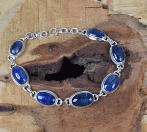 Sapphire Gemstone <b>Solid</b> 925 Sterling <b>Silver</b> Handmade Wedding Women <b>Bracelet</b> Jewelry Handmade Blue Natural Gemstone Jewelry - Product Image 3