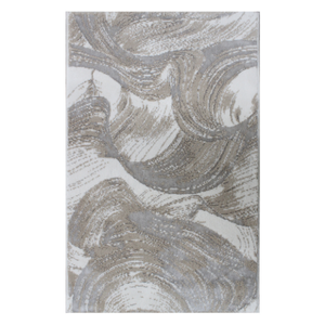 Alfombra de baño y ducha de jacquard abstracto teñido con hilo de algodón plateado Graen de 70x120 cm, producción personalizada - Hecho en Turquía - Product Image 2