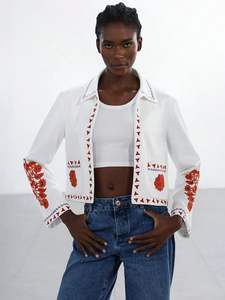 เสื้อแจ็กเก็ตผ้าคอตตอนใส่ได้ทั้งชายและหญิงผ้าแคนวาสสุดลายดอกไม้สไตล์อินเดียสำหรับฤดูหนาว - Product Image 5