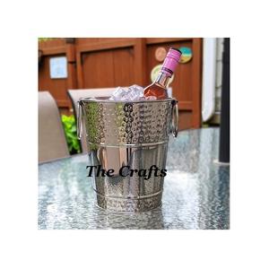 Cubo de hielo martillado de cobre con pinzas, cubo de hielo de forma redonda de tamaño personalizado para uso de vajilla de boda - Product Image 6