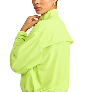 Chaqueta Cortavientos de Lujo para Mujer, Suave, Transpirable, 100% Nailon, con Cremallera Completa, Cuello Alto Simulado, Manga Raglán, Ajuste Holgado, para Yoga, Entrenamiento y Gimnasio - Product Image 4