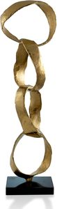 Chaîne de ruban en or Sculpture en aluminium métal lien décor pour la maison bureau table dessus or Accent Statue Art Style objets décoratifs - Product Image 4