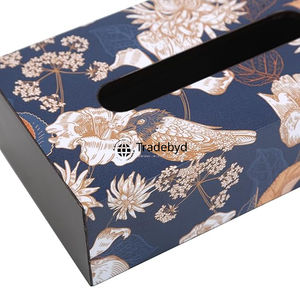 กล่องใส่กระดาษทิชชูไม้เคลือบลายพิมพ์งานฝีมือจาก Tradebyd ที่วางกระดาษทิชชูสุดหรูทันสมัยสำหรับห้องนั่งเล่นและห้องรับประทานอาหาร - Product Image 4