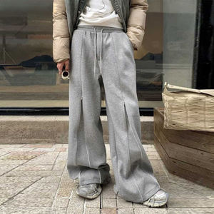 Pantalon de survêtement personnalisé en polaire pour hommes, jogging décontracté, baggy en éponge française, pantalon de survêtement évasé zippé à l'avant, empilé pour hommes - Product Image 5