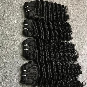 100% extensions de cheveux humains cambodgiens Remy Raw Deep Curly Trame - Product Image 3