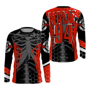 Maillot de course de moto tout-terrain unisexe à manches longues, confortable et sur mesure, respirant, % polyester, impression numérique, vêtements de course automobile - Product Image 1